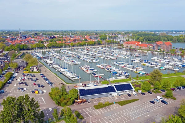 Luchtfoto Uit Haven Traditioneel Dorp Hoorn Nederland — Stockfoto