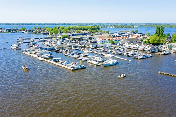 Aerial Harbor Loosdrechtse Plassen Netherlands Beautiful Summer Day — Stock Photo, Image