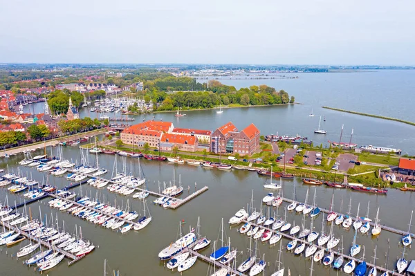 Hollanda Daki Liman Şehir Hoorn Dan Havadan — Stok fotoğraf