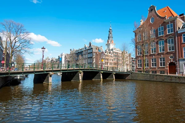 Ville Pittoresque Amsterdam Klovenierswal Aux Pays Bas — Photo