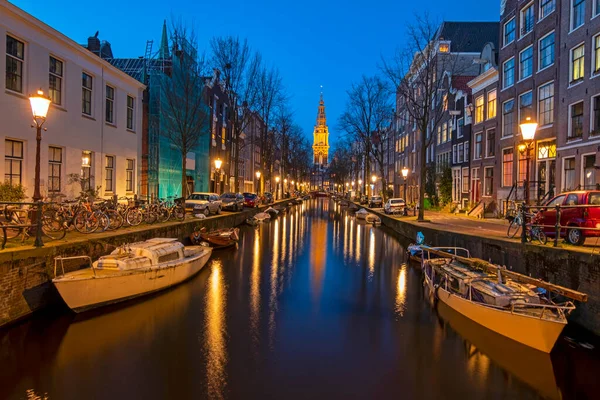Városkép Amszterdamból Hollandiából Zuiderkerkkel — Stock Fotó
