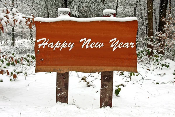 Winterzeichen Mit Frohem Neuen Jahr — Stockfoto