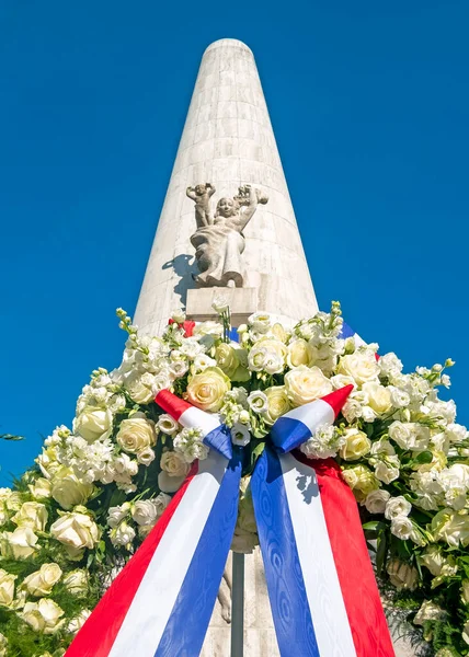 Wreath King Willem Alexander Queen Maxima Netherlands National Monument Occasion — Stock Photo, Image