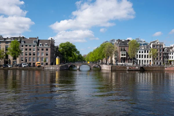 Casas Medievais Amsterdam Países Baixos — Fotografia de Stock