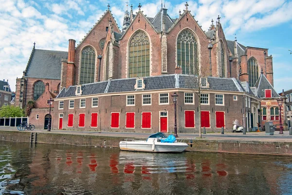 Ciudad Escénica Amsterdam Con Iglesia Del Norte Los Países Bajos —  Fotos de Stock