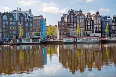 Hollanda, Amsterdam 'dan Amstel' e şehir manzarası