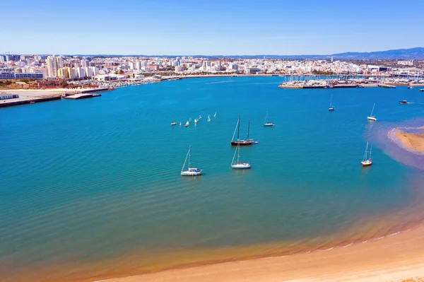 Letecký Pohled Město Portimao Algarve Portugalsko — Stock fotografie