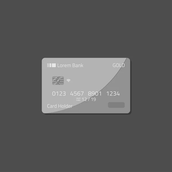 Forma Cartão Bancário Crédito Depósito Plástico Tons Cinza Decorado Fundo — Vetor de Stock
