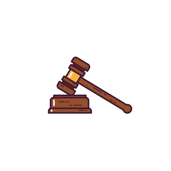 Juez Gavel Banner Juez Martillo Madera Concepto Ley Juicio Símbolo — Vector de stock