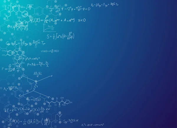 Fondo Abstracto Ciencia Con Fórmulas Fórmulas Físicas Reales Teoría Cuerdas — Vector de stock