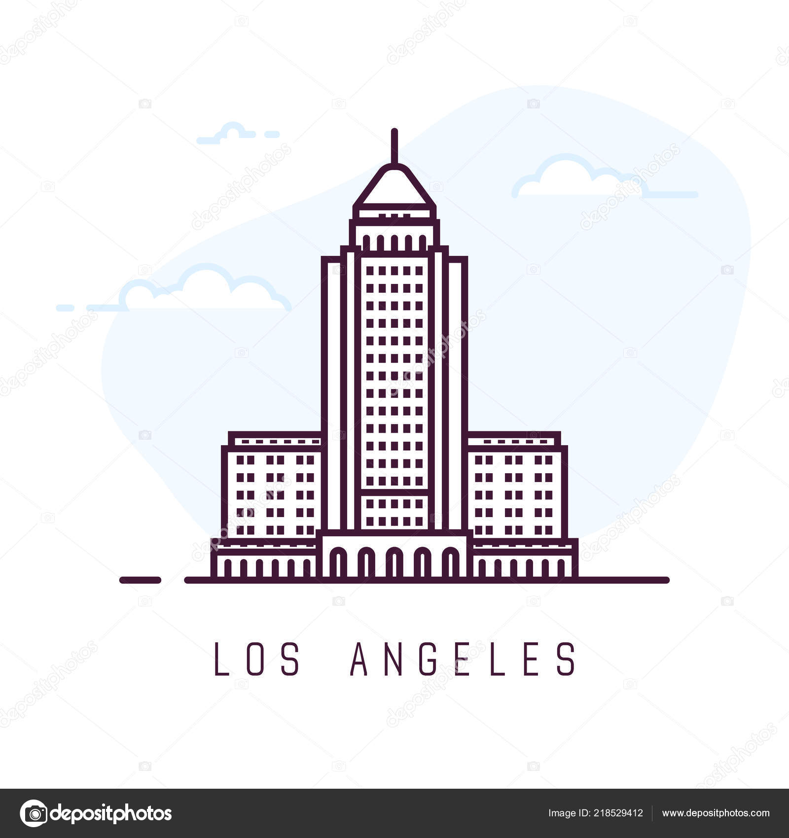 Los Angeles City From California In Vintage Style Poster, Vector