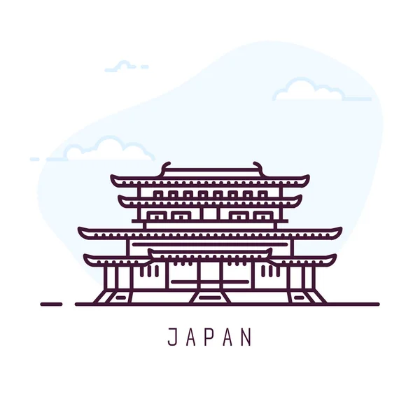 Ciudad línea Japón — Vector de stock