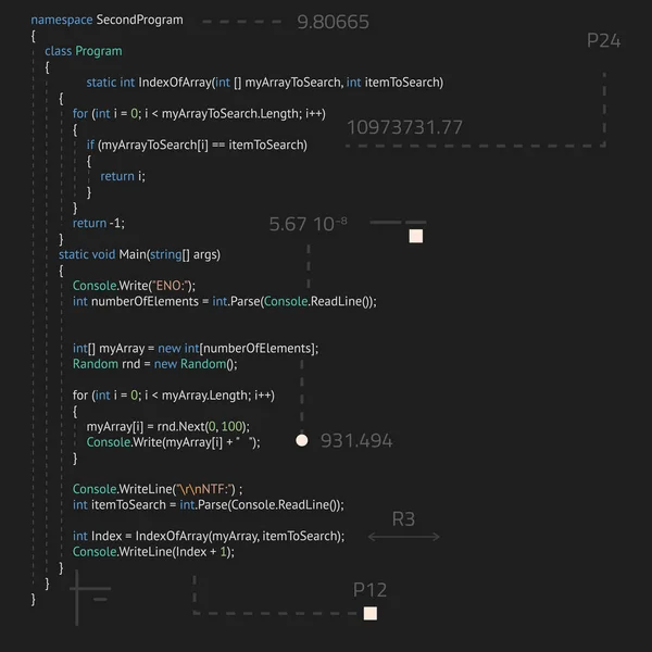 Código Realista Ide Con Elementos Abstractos Desarrollo Software Back End — Vector de stock