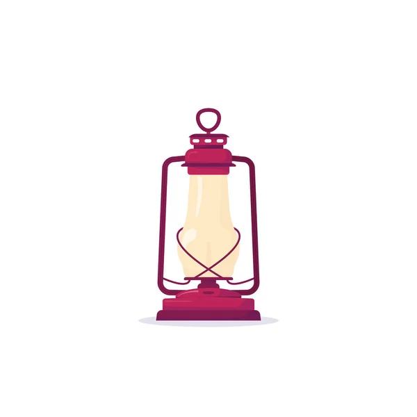 Ретро Гасовий Ліхтар Вогнем Стара Металева Іржа Мідний Скляний Ліхтар — стоковий вектор