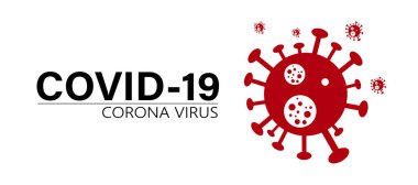 Covid-19 Sembolü, vektör İllüstrasyonu, Typography Design, Coronavirus