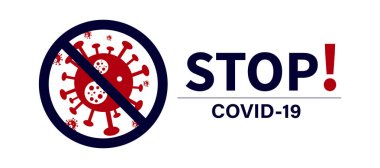 Covid-19 Stop Sembolü, vektör İllüstrasyonu, Typography Design, Coronavirus.