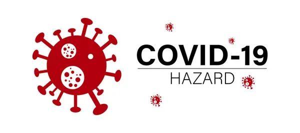 Covid-19 Tehlike Sembolü, vektör İllüstrasyonu, Typography Design, Coronavirus
