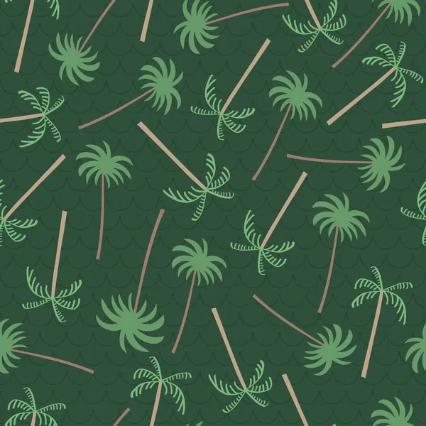 Абстрактно Зеленое Кокосовое Дерево Воском Фоне Игра Современный Гибкий Узор — стоковый вектор