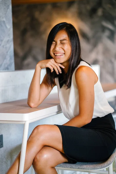 Portrait of a beautiful asian businesswoman in  casual clothes. Asian business woman in cafe