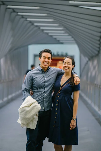 Portrait Asian Chinese Couple Date Weekend Man Young Handsome Well — Stock Photo, Image