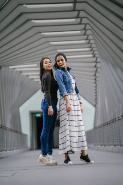 Gündüz vakti köprüde farklı etnik kökenlere sahip iki arkadaş. Biri Malezyalı Müslüman bir kadın, diğeri de Çinli bir Asyalı. İkisi de genç, enerjik ve çekici..