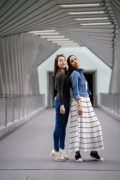 Gündüz vakti köprüde farklı etnik kökenlere sahip iki arkadaş. Biri Malezyalı Müslüman bir kadın, diğeri de Çinli bir Asyalı. İkisi de genç, enerjik ve çekici..