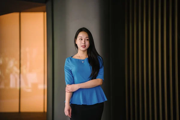 Πορτραίτο Μιας Νεαρής Και Όμορφης Ασίας Κινεζικής Γυναίκας Ένα Αριστοκρατικό — Φωτογραφία Αρχείου