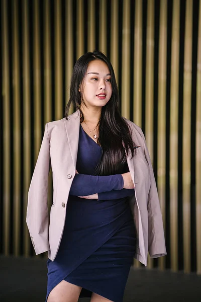 Retrato Una Joven Hermosa Mujer China Asiática Elegante Elegante Vestido — Foto de Stock