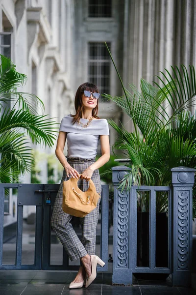 Mulher Chinesa Asiática Elegante Atraente Ela Está Elegantemente Vestida Atraente — Fotografia de Stock