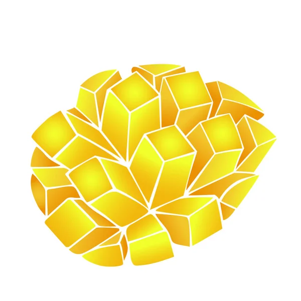 Beyaz arka plan üzerinde izole sarı-turuncu mango dilim. Mango vektör çizim.