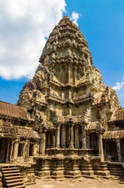 Antik Bina üzerinde bölge Angkor Wat Tapınağı'nda karmaşık Angkor, Siem Reap, Kamboçya