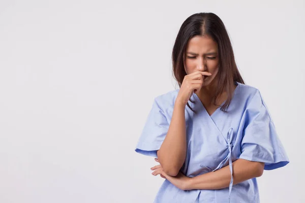 Mujer Coger Resfriado Secreción Nasal — Foto de Stock