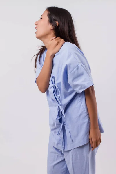 Mujer Con Problemas Hombro Dolor Cuello Rigidez Lesión — Foto de Stock