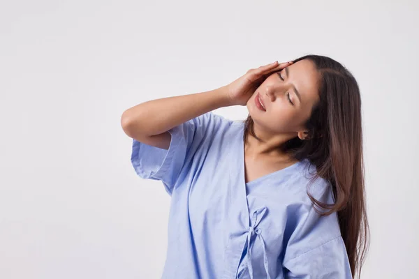Sjuka Stress Kvinna Med Huvudvärk — Stockfoto