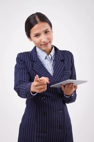 Femme Affaires Pointant Vers Vous Concept Recrutement — Photo