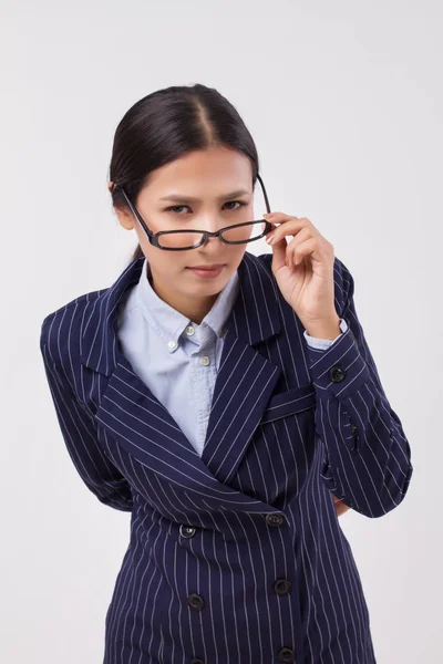 Angry Upset Business Woman Boss Looking You — Stock Photo, Image