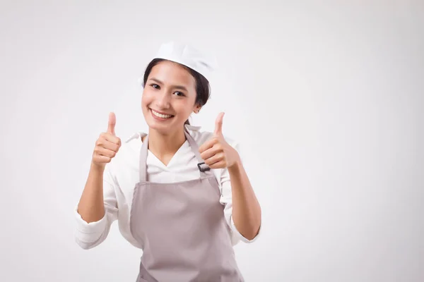 Feliz Sonriente Asiática Mujer Apuntando Aceptando Bien Buen Pulgar Hacia —  Fotos de Stock
