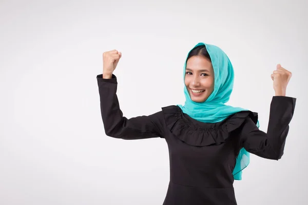 Gelukkig Lachend Opgewonden Indiase Vrouw Portret Zoek Glimlachend Gelukkige Vrouw — Stockfoto