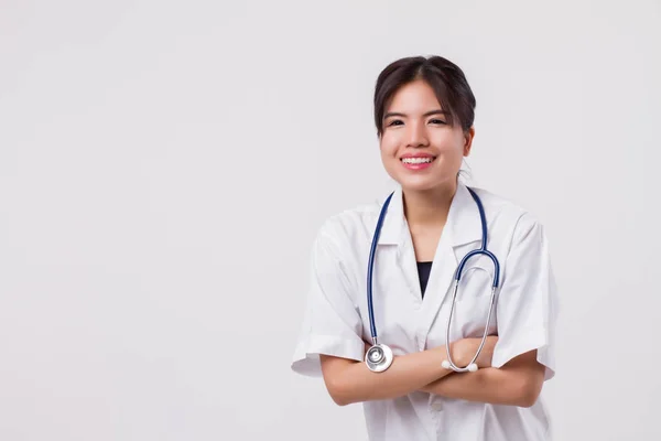 Confident Friendly Happy Smiling Asian Female Doctor Woman Doctor Woman — Stock Photo, Image