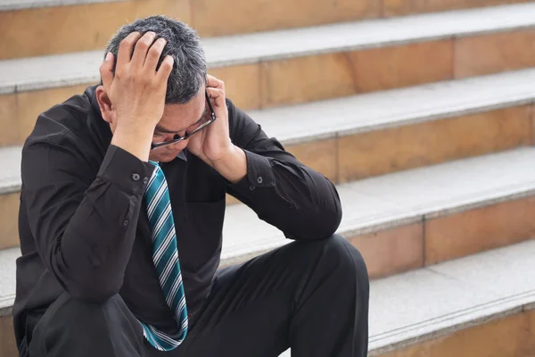 Werkloze Oude Aziatische Zakenman Portret Van Zakenman Layoff Economische Recessie — Stockfoto