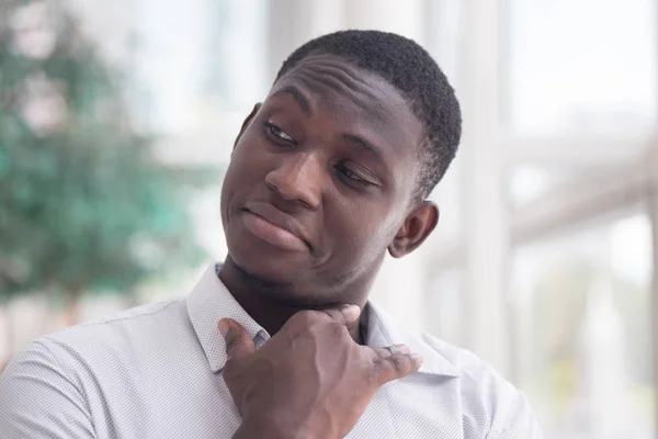 Afrikaner Mit Ekelhafter Geste Potrait Unglücklicher Schwarzer Mann Mit Ekelhaftem — Stockfoto