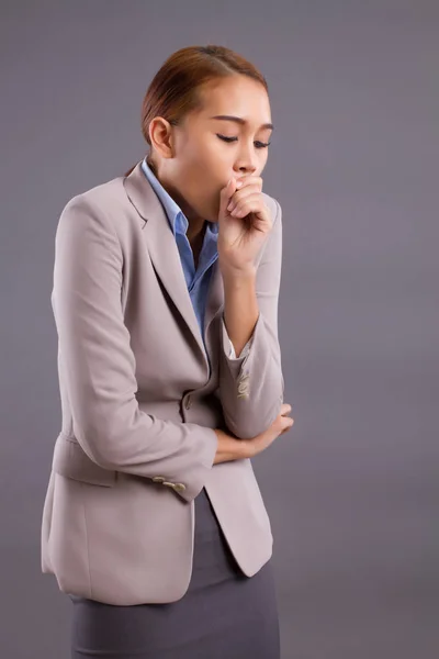 Mujer Alérgica Enferma Tos Mujer Asiática Enferma Con Alergia Polvo — Foto de Stock