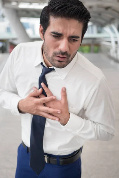 Malade Asiatique Homme Souffrant Crise Cardiaque Seisure — Photo
