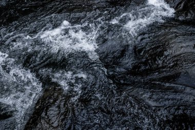 Koyu mavi şelale dalga su arka plan doku soyut