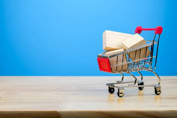 Mini Shopping Cart Minnaar Shopaholic Concept — Stockfoto