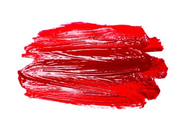 Beyaz zemin üzerine kırmızı renk ruj konturu