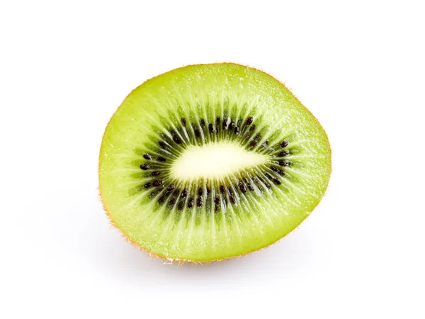 Snijdt Kiwi Fruit Geïsoleerd Witte Achtergrond — Stockfoto