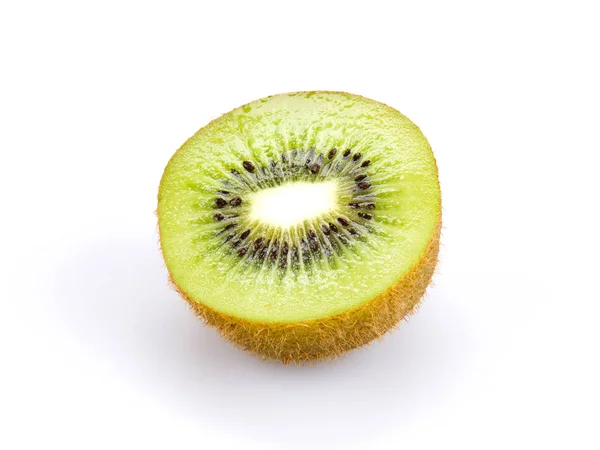 Snijdt Kiwi Fruit Geïsoleerd Witte Achtergrond — Stockfoto