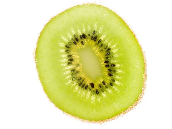 Snijdt Kiwi Fruit Geïsoleerd Witte Achtergrond — Stockfoto