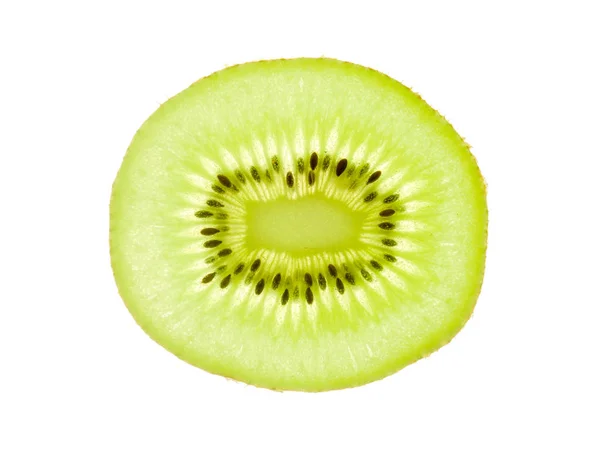 Snijdt Kiwi Fruit Geïsoleerd Witte Achtergrond — Stockfoto